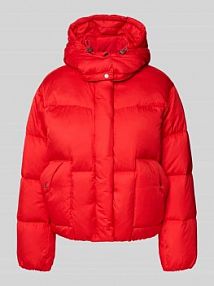 Kurtka pikowana o kroju regular fit z kapturem z podszewką model Western Levis czerwona damska EAN 3MD0004