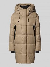 Płaszcz pikowany o kroju regular fit z wypełnieniem kaczym puchem WITHBLACK szary damski EAN WBLABBY 3/4 PUFFER JACKET