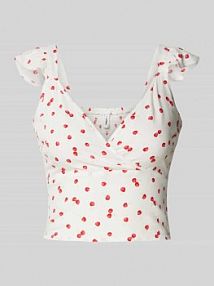 Top krótki o kroju slim fit z czystej wiskozy model NOVA LIFE Only biały damski EAN 15347908