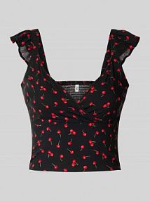 Top krótki o kroju slim fit z czystej wiskozy model NOVA LIFE Only czarny damski EAN 15347908