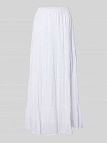 Długa spódnica o kroju regular fit z czystej wiskozy model CHIARA Only biała EAN 15356009