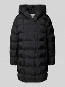 Płaszcz pikowany z efektem błyszczącym z kapturem Calvin Klein Womenswear czarny damski EAN LV044D541G