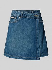 Spódnica jeansowa w stylu kopertowym z detalem z logo Calvin Klein Jeans niebieska EAN LV047D776G