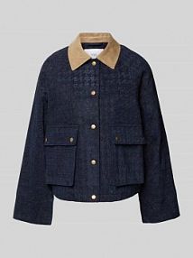 Krótki płaszcz z kieszeniami z patką model VICKY YAS granatowy damski EAN 26038139