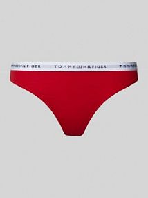 Stringi z mieszanki bawełny Tommy Hilfiger czerwone EAN UW0UW05875