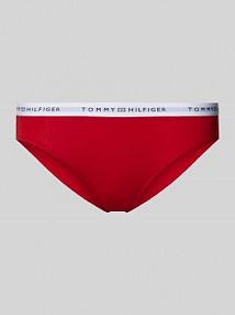 Slipy z bawełny mieszanej Tommy Hilfiger czerwone damskie EAN UW0UW05876