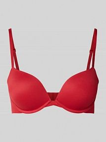 Biustonosz push up z regulowanymi ramiączkami i zapięciem na haftkę Calvin Klein Underwear czerwony EAN LV00QF7315