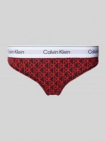 Stringi z elastycznym pasem i detalami z logo Calvin Klein Underwear czerwone EAN LV00QF8518