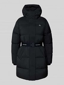 Płaszcz pikowany z nadrukiem z logo Calvin Klein Jeans czarny damski EAN LV047D508G