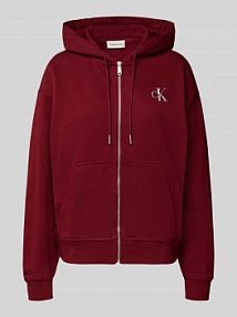 Bluza rozpinana z nadrukiem z logo Calvin Klein Jeans czerwona damska EAN LV047B270G