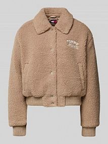 Bomberka o kroju relaxed fit z futerka Tommy Jeans beżowa EAN DW0DW21666