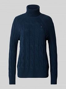 Golf o kroju relaxed fit z czystej wełny Tommy Hilfiger granatowy damski EAN WW0WW46791