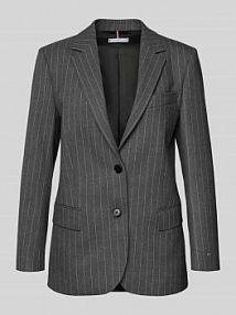 Krótki żakiet o kroju relaxed fit z dodatkiem wiskozy Tommy Hilfiger szary EAN WW0WW48262