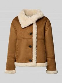 Kurtka dwustronna o kroju regular fit z imitacji skóry ze stójka s.Oliver RED LABEL brązowa damska EAN 2166609