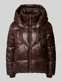 Kurtka pikowana o pudełkowym kroju z kapturem s.Oliver RED LABEL brązowa damska EAN 2168993