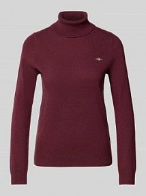 Golf o kroju regular fit z mieszanki wełny model Extrafine Gant czerwony damski EAN 4805263