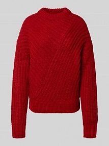 Sweter z dzianiny z dodatkiem wełny model Erin mustang czerwony damski EAN 1017072