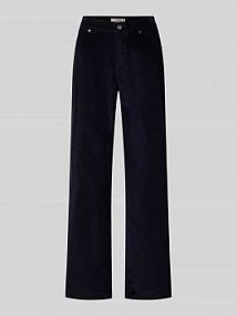 Spodnie sztruksowe z szeroką nogawką i wpuszczanymi kieszeniami model Liv TONI niebieskie damskie EAN 31-10 112529