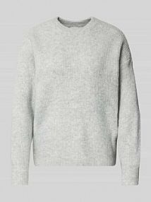 Sweter z dzianiny z okrągłym dekoltem model KACHEL Vila szary damski EAN 14098984