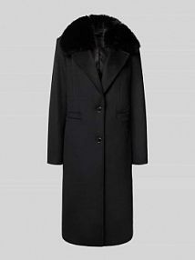 Płaszcz o kroju regular fit z kołnierzem z połami model Karole Guess czarny damski EAN W5BL19W2642