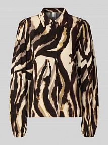 Bluzka koszulowa z krytą listwą guzikową model ASINA YAS beżowa damska EAN 26036268