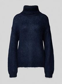 Golf o kroju oversized z dodatkiem wełny i moheru model LAMBI YAS granatowy damski EAN 26028150