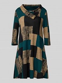 Sukienka mini o kroju regular fit z efektem dzianiny Apricot zielona EAN 693340