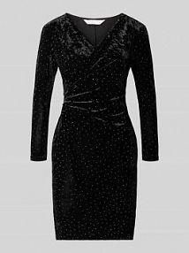 Sukienka o długości do kolan z dekoltem w serek Apricot czarna EAN 965638