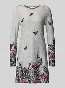 Sukienka o kroju regular fit z efektem dzianiny Apricot szara EAN 583894