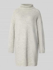 Sukienka z dzianiny o kroju oversized z prążkowanymi wykończeniami Apricot srebrna EAN 833913