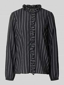 Bluzka z mieszanki wiskozy z falbanami model Billy MOS MOSH szara damska EAN 174350