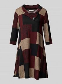 Sukienka o kroju relaxed fit z imitacji dzianiny Apricot czerwona EAN X151790