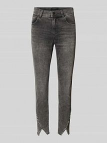 Jeansy o skróconym kroju z perełkami model ORNELLA Angels szare damskie EAN 346684607