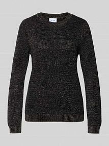 Sweter z dzianiny z fakturowanym wzorem model DALO Vila czarny damski EAN 14103112