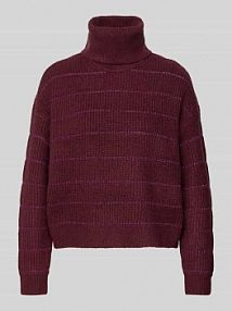 Sweter o kroju regular fit z golfem model Zaza Vila fioletowy damski EAN 14109970
