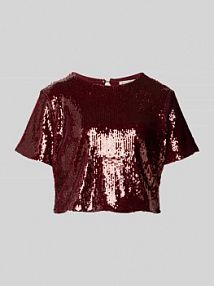 Bluzka krótka z cekinowym obszyciem na całej powierzchni model Diana GUIDO MARIA KRETSCHMER WOMAN czerwona damska EAN GMK4939001