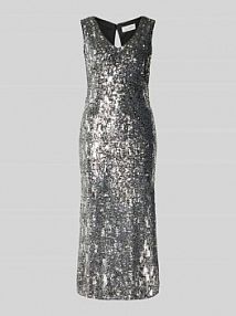sukienka midi z dekoltem w serek model 'Asya' GUIDO MARIA KRETSCHMER WOMAN srebrna EAN GMK4979001