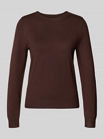 Sweter z dzianiny o kroju regular fit z mieszanki wiskozy s.Oliver RED LABEL brązowy damski EAN 2168110