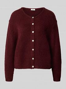 Kurtka z dzianiny o kroju regular fit z dodatkiem wełny z alpaki s.Oliver RED LABEL czerwona damska EAN 2168145