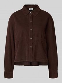 Bluzka sztruksowa o pudełkowym kroju z mieszanki bawełny i wiskozy s.Oliver RED LABEL brązowa damska EAN 2170036