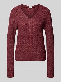 Sweter z dzianiny o kroju regular fit z dodatkiem wełny s.Oliver RED LABEL czerwony damski EAN 2168002
