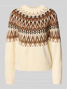 Sweter z dzianiny kroju regular fit z mieszanki bawełny s.Oliver RED LABEL biały damski EAN 2170439