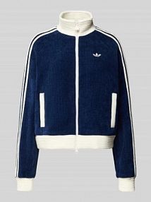 Bluza rozpinana ze stójką i wyhaftowanym logo adidas Originals niebieska damska EAN KS7779