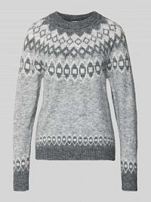 Sweter z dzianiny w kroju regular fit z dodatkiem wełny model 'Novala' FREE/QUENT szary damski EAN 206810