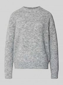 Sweter z dzianiny w kroju relaxed fit z dodatkiem wełny Model 'Novala' FREE/QUENT szary damski EAN 206998