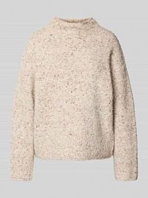 Sweter z dzianiny z prążkowanymi wykończeniami model Grsnemes FREE/QUENT beżowy damski EAN 206733