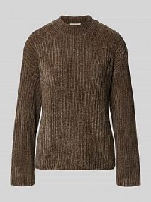 Sweter z dzianiny z efektem prążkowania model Thrill FREE/QUENT szary damski EAN 205063