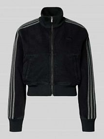 Kurtka jeansowa z zamkiem błyskawicznym adidas Originals szara damska EAN JD3110