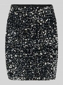 Spódnica mini o lekko rozkloszowanym kroju z cekinowym obszyciem model BELLA Vero Moda srebrna EAN 10335704