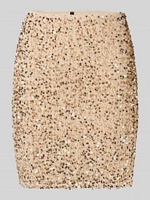 Spódnica mini o lekko rozkloszowanym kroju z cekinowym obszyciem model BELLA Vero Moda beżowa EAN 10335704